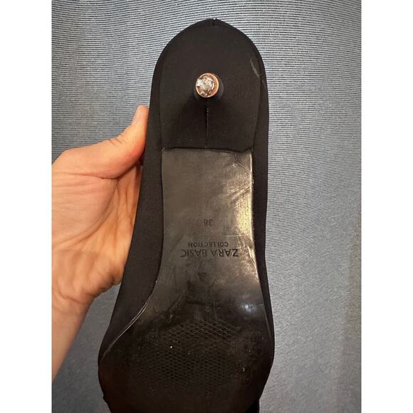 Zara Black Kitten Heel Pop Up Floral Design Women's 36 - Picture 5 of 11